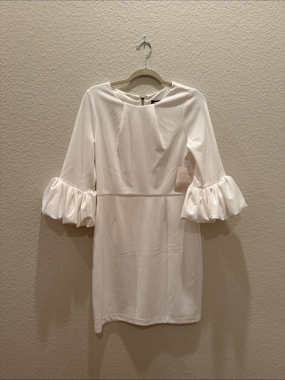 Alexia Admor White Ruffle Bell Sleeve Shift Dress